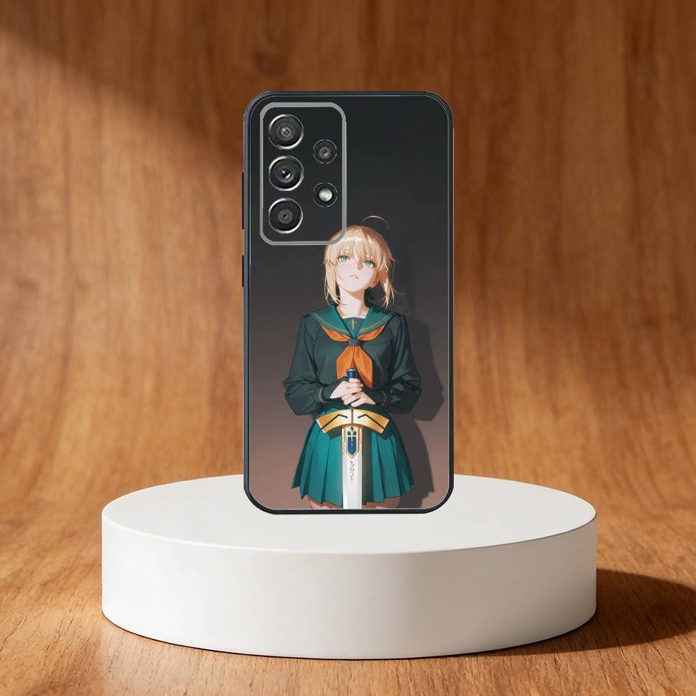C-Cool F-Fate S-Saber Anime Phone Case For Samsung S25,S24,S21,S22,S23,S30,Ultra,S20,Plus,Fe,Note,10,9,5G Black Cover