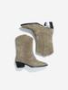 Komorebi Museum Km012M Cow Leather Western Suede Mid-Calf Boots Genuine Leather Ver. Beige Khaki