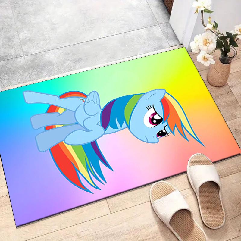 Rainbow Dash Polyester Carpet, Soft Indoor Mat for Office Chair, Living Room, Computer Desk - Decorative Home Office Rug Design