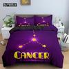 Constellation King Queen Duvet Cover Astrological Bedding Set for Kids Teens Adults Psychedelic Tarot Astrology Soft Quilt Cover
