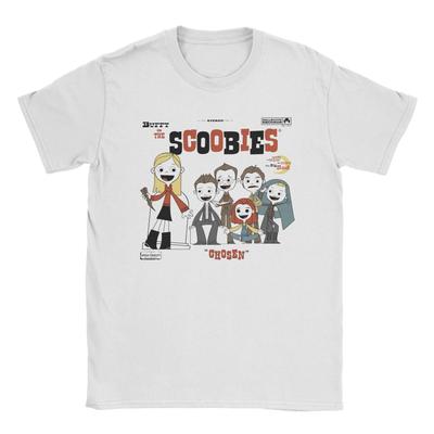 Śmieszne koszulki Buffy i Scoobies Buffy: Postrach wampirów Męskie bawełniane z krótkim rękawem z okrągłym dekoltem Letni top T-shirt