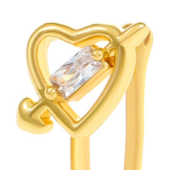 5 Pcs Nose Ring Hoops for Women Geometry Heart Rhinestone U Shaped