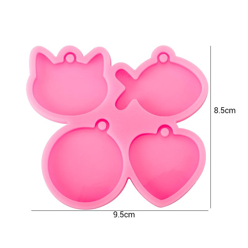 Heart Shape Keychain Casting Silicone Molds Dog Paw Print Resin Molds for Key Chain Pendant Making Epoxy Resin Craft Jewelry DIY