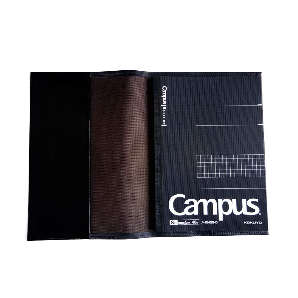 Handmade genuine leather book cover, A5 size (black), made in Japan by a bag maker