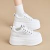 Womens Colorblock Platform Chunky Sneakers Hidden Heel Lift Lace Up Casual Shoes Thick-Soled Platform Breathability Versatile