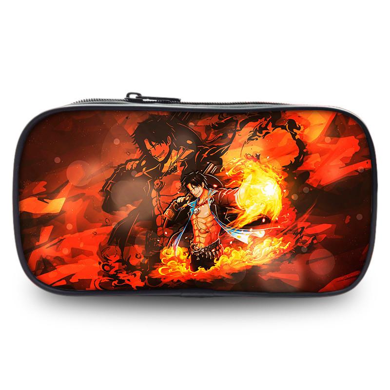 Durable One Piece Wano Themed Zoro Luffy Student Pen Bag With Prints