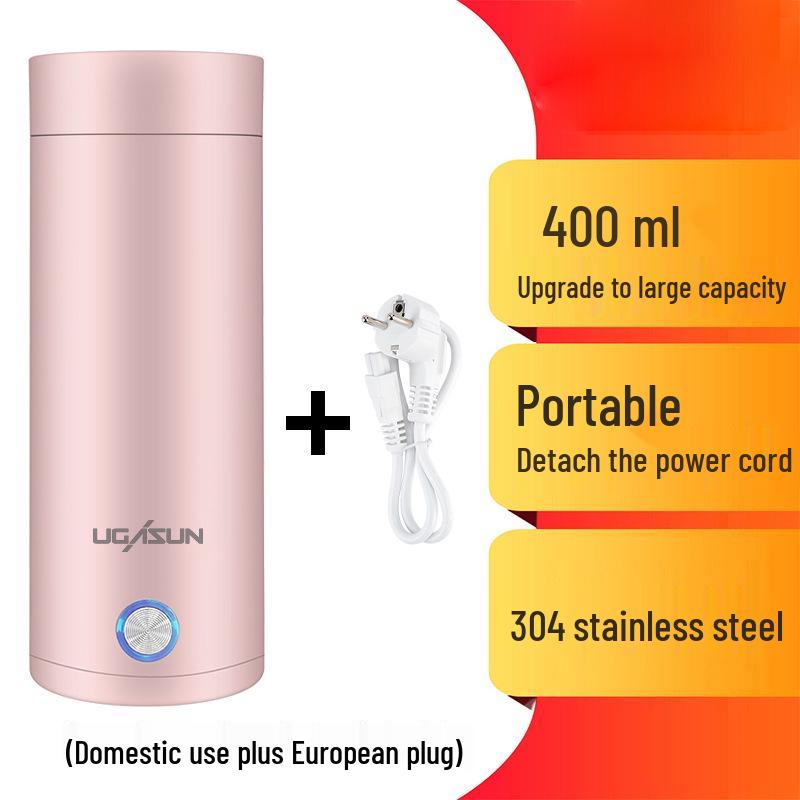 Compact Electric Heating Thermos Cup: Portable Mini Water Boiler for Students & Travel