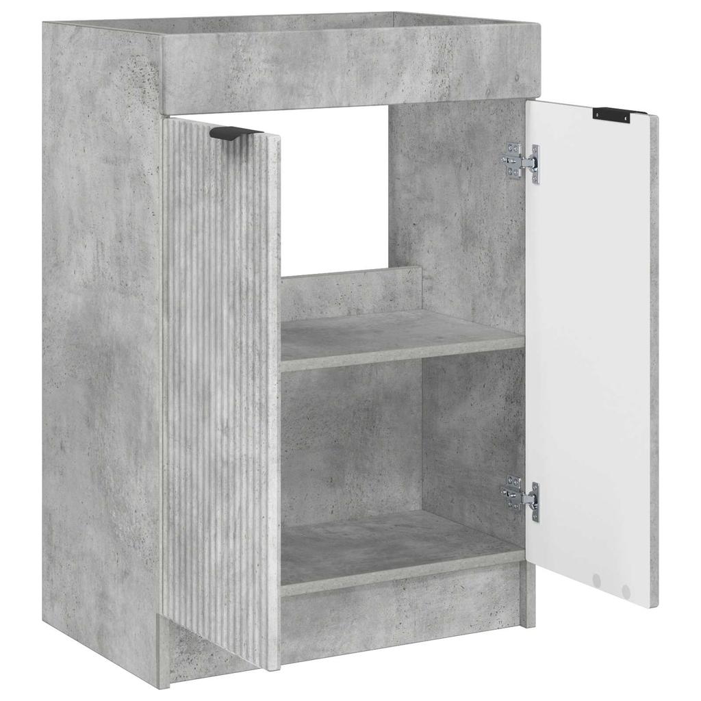 Under Sink Bathroom Cabinet In Concrete Grey 56 X 37.5 X 81 Cm