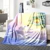 Polar Bear Lantern Snow Scene Blanket Soft Throw Blanket For Home Bedroom Bed Sofa Travel Office Solid Christmas Blanket