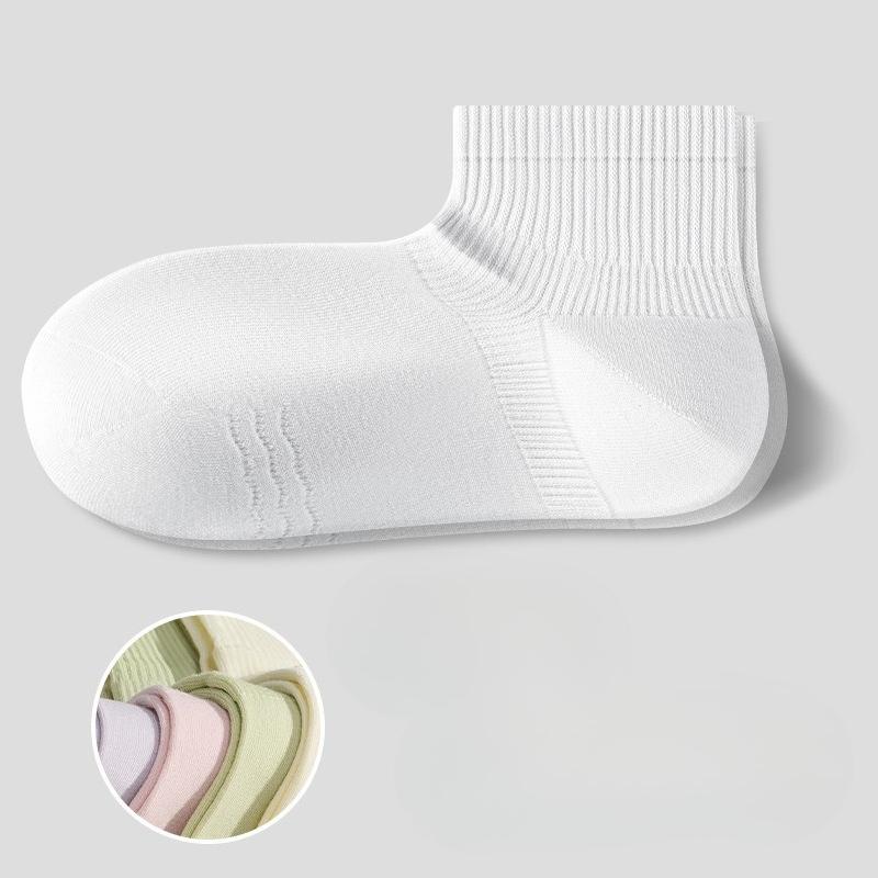 Right-angle Socks for Women, Spring and Summer, Thin Pure Cotton Short Socks, Mesh Breathable, White Boneless Socks
