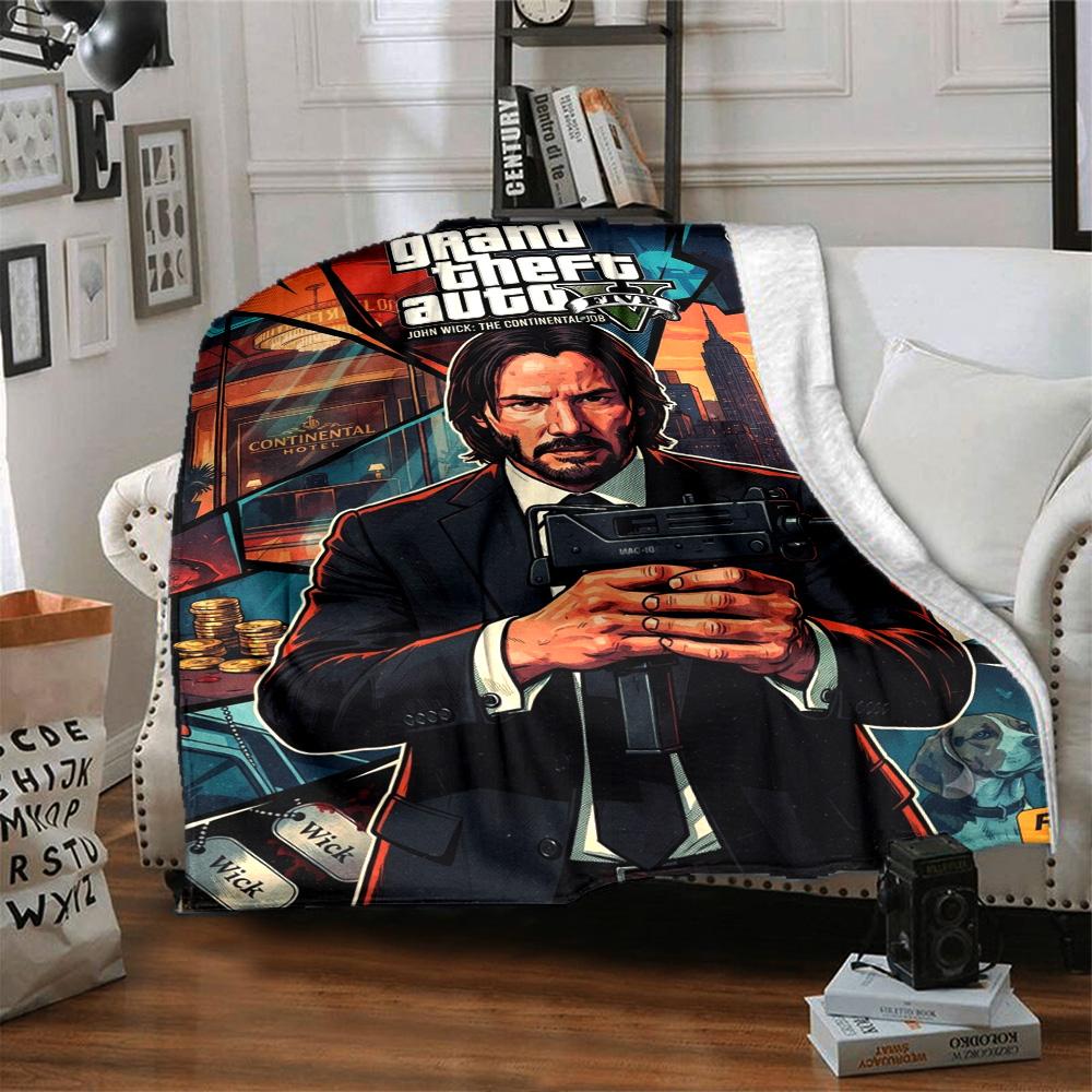 Gta Blanket Warmthful Decor Perfect for Sofa Bed Office for All Seasons Digital Print Suitable for Gifting Relatives and Friends