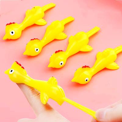 10/20/30PC Mini Yellow Sticky Finger Catapult Chicken Shooting Toy Boys Girls Gifts Children's Day Birthday Party Gifts Pinata Filling