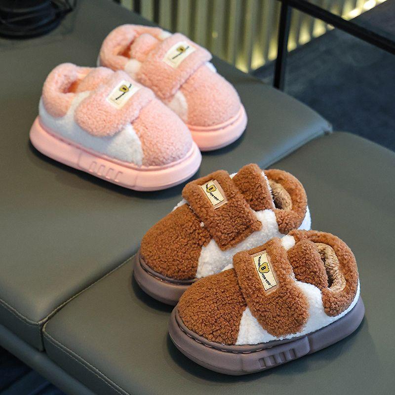 Barnetøfler i bomull Tegneserie Søt Hjem Varm Sklisikker babypels Tøfler Mote Hjem Myke tøfler