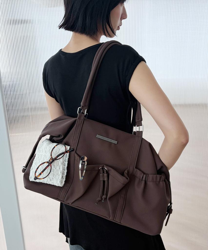 Chicks Swain Volume Draw Shoulder Bag Brown