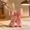 French Style Bow Vase Ceramic with Star Decorative Flowers Vase Creative Flower Chic Room Decor Gifts Arrangement Holder for Living Table