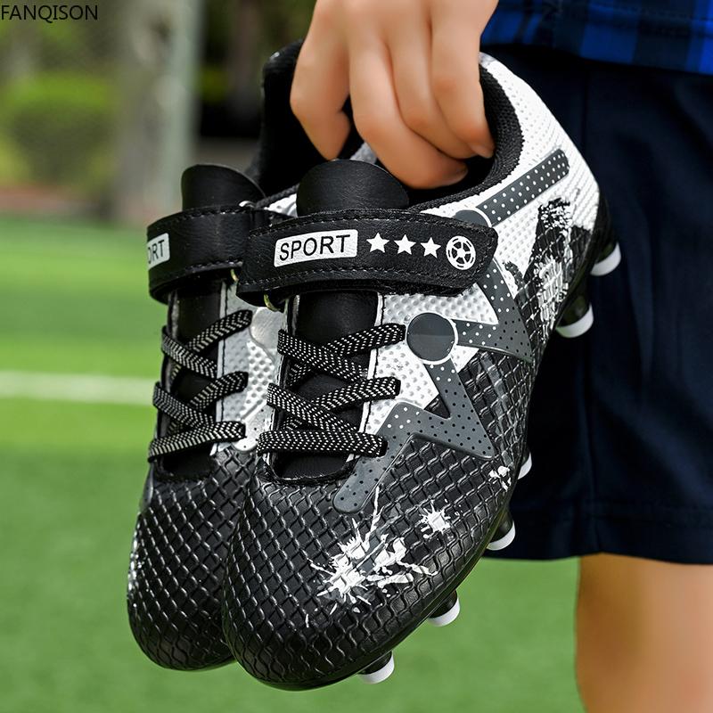 28-38 Pantofi Fotbal Copii Tineret Lung Spike Pantofi Fotbal Fermi Velcro Antrenament Ghete Fotbal Copii