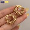 Orecchini a cerchio rotondi intrecciati in vero argento sterling 925 con placcatura in oro 18K per donna, gioielli raffinati alla moda, accessori di lusso leggero