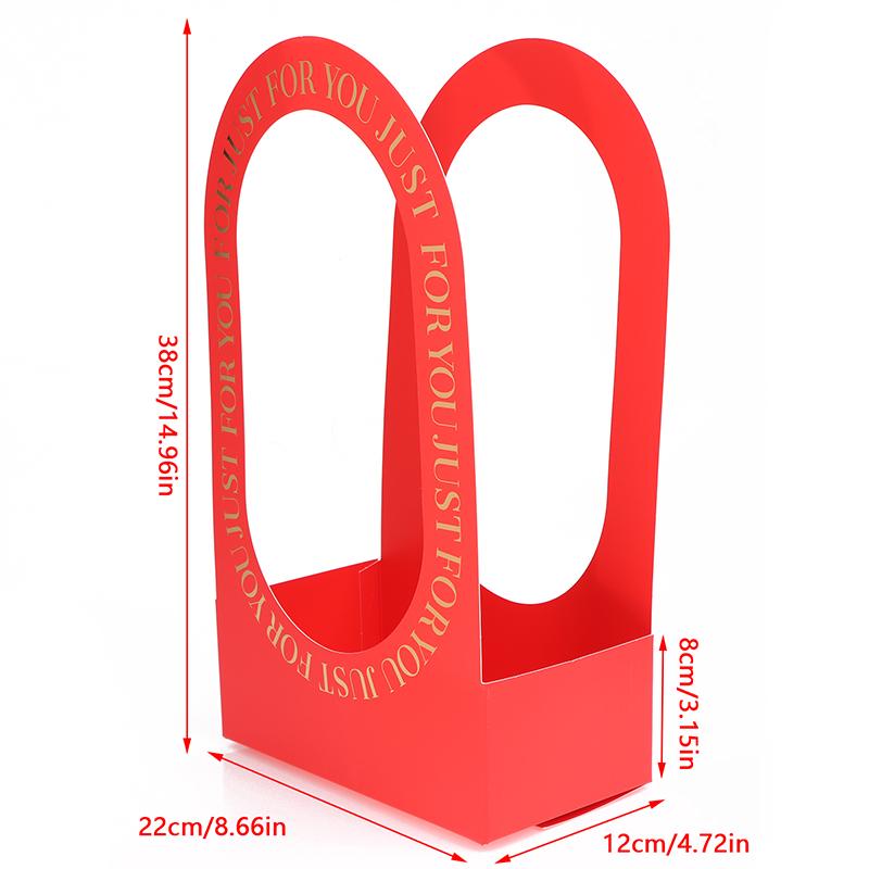 1Pc Portable Flower Basket Rose Flower Wrapping Box Gift Bag For Wedding Birthday Christmas Party Flower Bouquet Decor Supplies