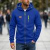 Men's Zip-Up Hoodie with Multiple Pockets, Casual Long Sleeve Sweatshirt