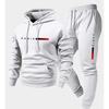 Set Tuta Sportiva Casual da Uomo con Felpa con Cappuccio Oversize Pantaloni Jogger Misto Cotone