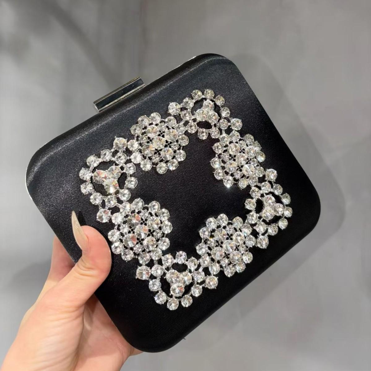 2026 New Rhinestone Square Buckle Fashion Temperament One Shoulder Crossbody Dinner Bag Banquet Bag Women s Wallet