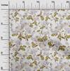oneOone Cotton Flex Light Violet Fabric Flower & Leaves Watercolor Quilting Supplies Print Sewing Fabric By The Yard 40 Inch