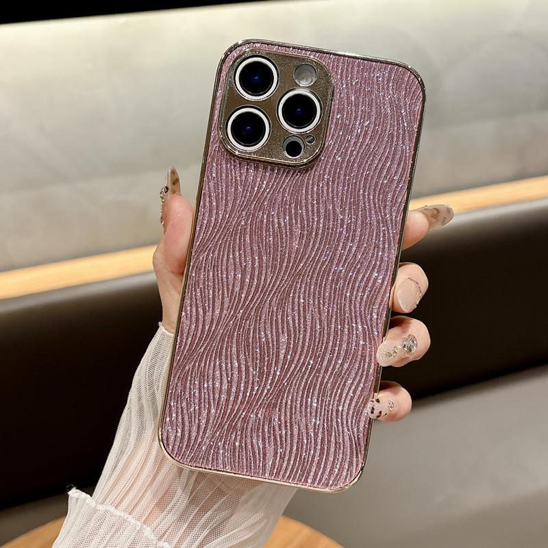 iPhone 16 Pro Max Electroplated Glitter Water Ripple Full Coverage Protective Case