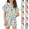Girls' Summer Outfit Ruffle Sleeve Top And Shorts Clothing Set Lightweight Casual Two Piece