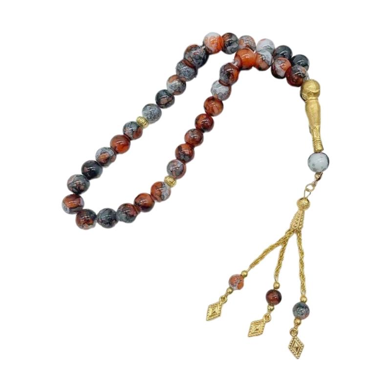 Islamic Meditation Rosary Jewelry 33 Bead Glass Tasbih Bracelet Meditation Rosary Jewelry for Prayer and Reflection