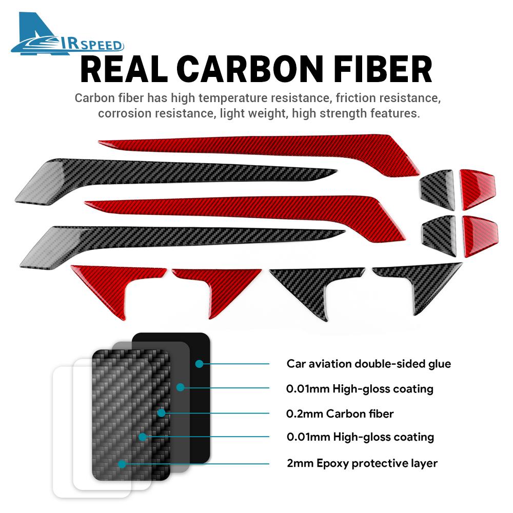 Real Soft Carbon Fiber Sticker For Toyota RAV4 XA50 2019 2020 2021 2022 2023 2024 2025 LHD RHD Car Inner Door Handle Trim Panel