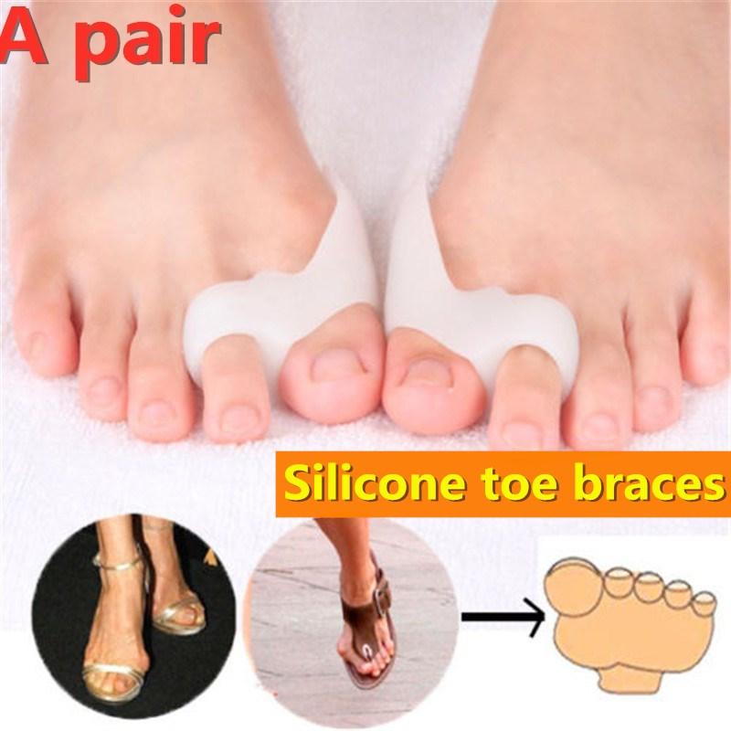 

Пара гелевых силиконовых универсальных защитных подушечек для пальцев ног на профессиональном корректоре для лечения вальгусной деформации стопы