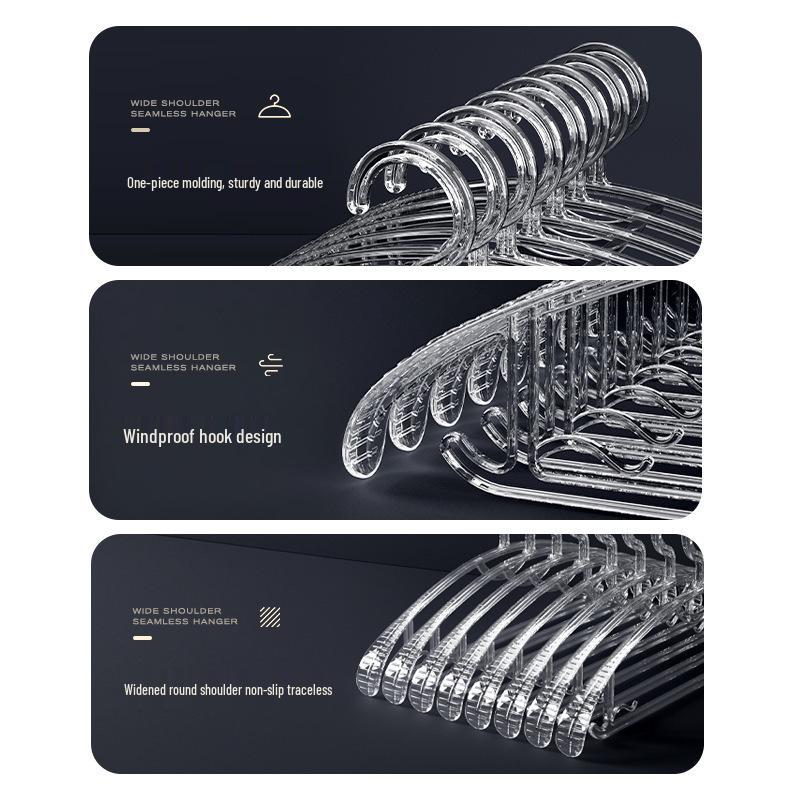 Non-Slip Acrylic Transparent Clothes Hanger - Thickened, No-Mark Design