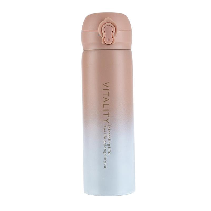 Gradient Color 304 Stainless Steel Thermal Bottle with Flip Lid Portable Outdoor Vacuum Insulated Cup Halloween Christmas Gift