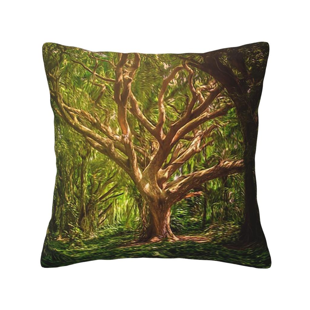 Magic Green Tree Square Pillowcase Cushion Cover Pillow Case Throw Pillow Cover for Home Sofa Living Room