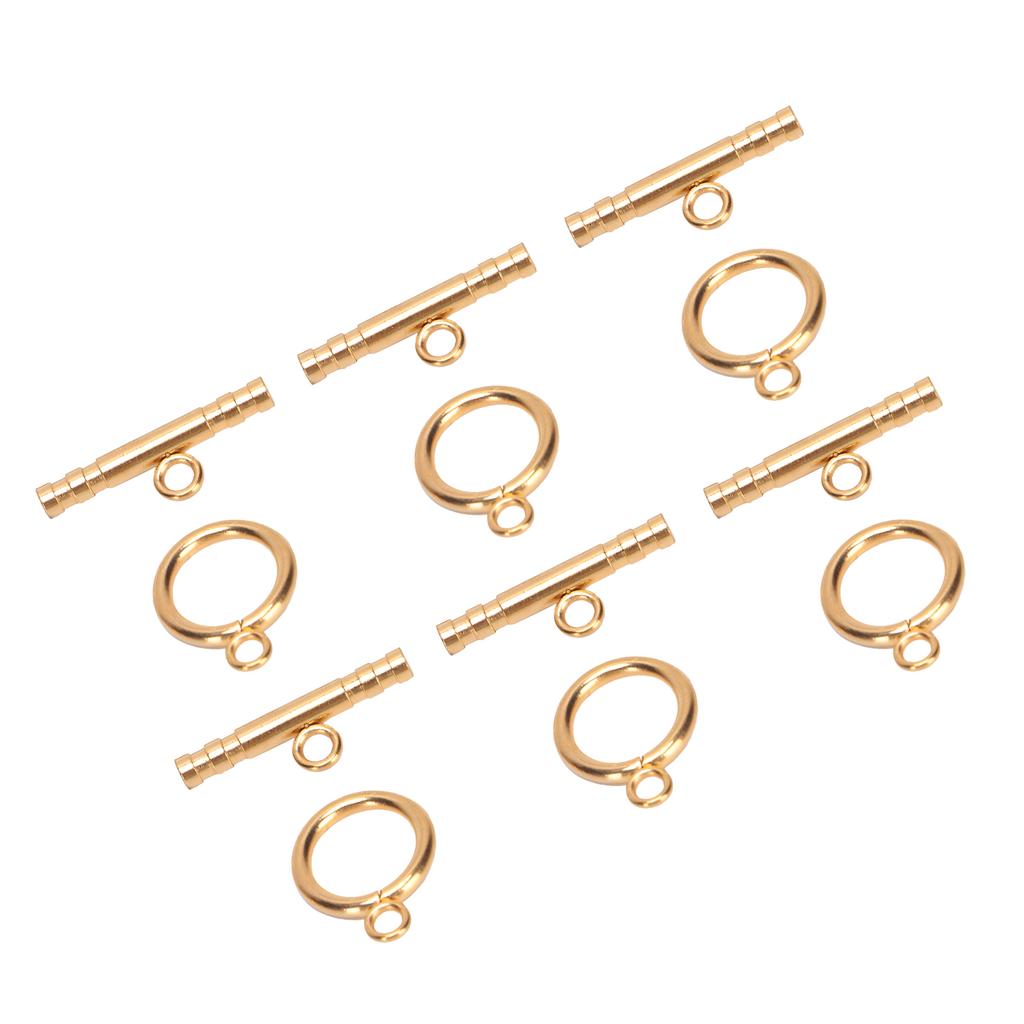 Runde knepplåser i rustfritt stål T-stanglåser for DIY halskjede armbånd smykker gull