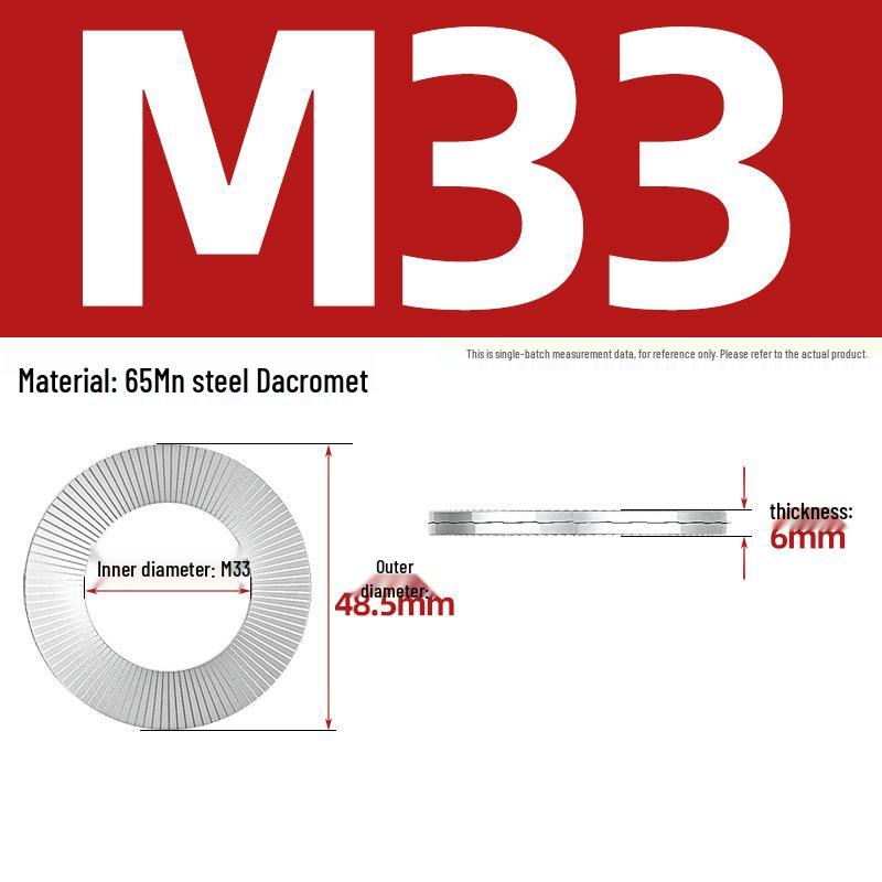 DIN25201 304 Stainless Steel Self-Locking Double Stack Washer, 65Mn Manganese Anti-Loosening, Double-Sided Tooth Layer.