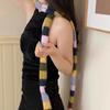 Collocation Clothing Accessories Long Narrow Scarves Rainbow Color Stripe Shawl  Female