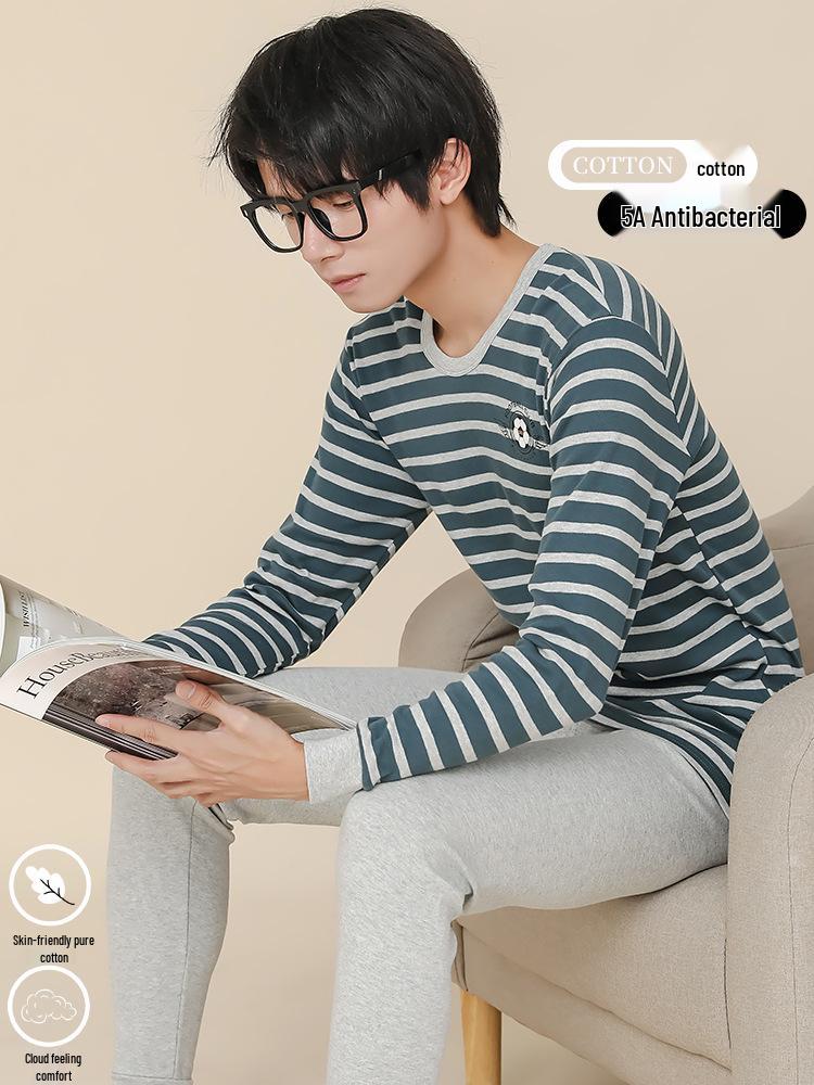 Big Kid Pure Cotton Autumn Underwear Set for Boys - Warm Sweater for Teen Students