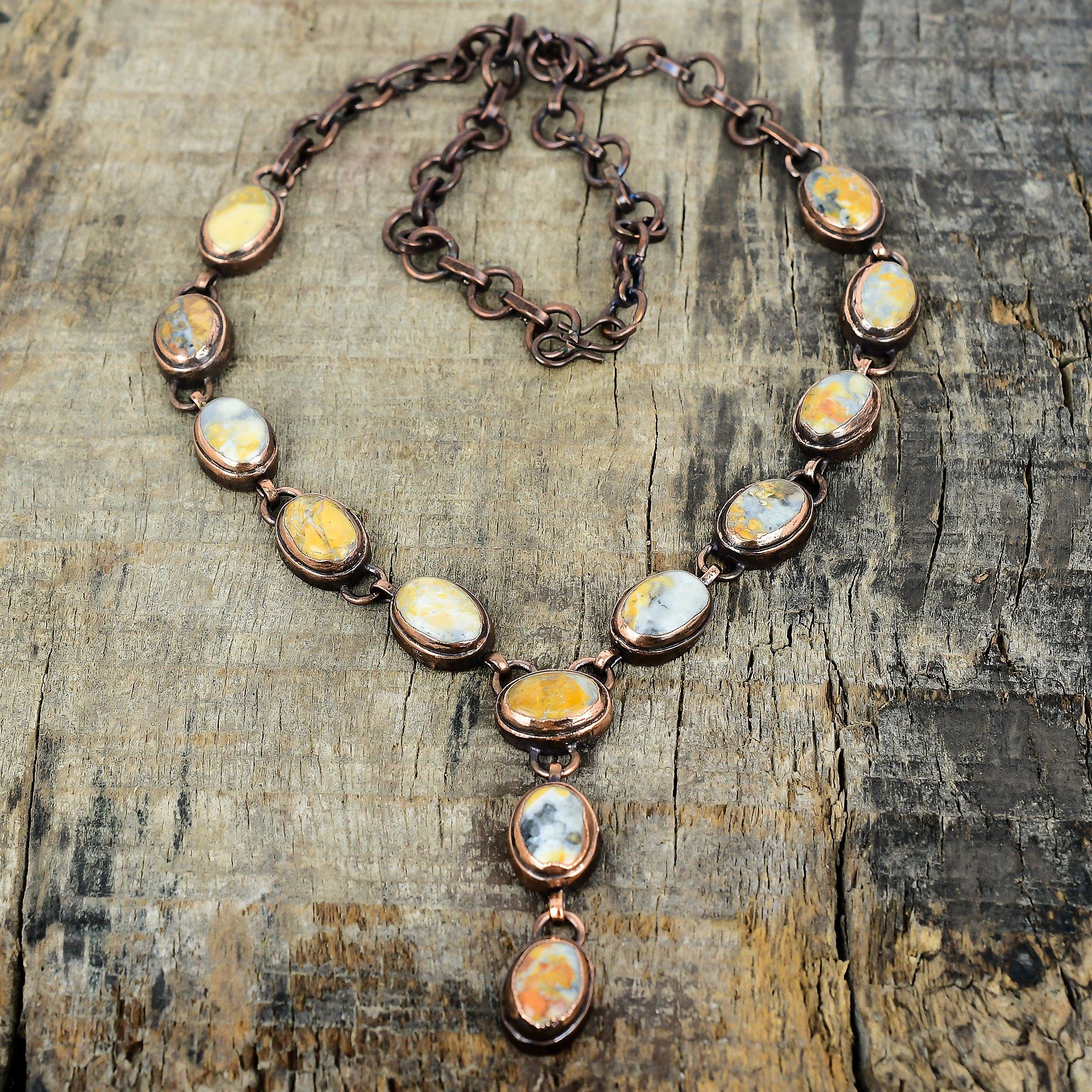 

Maligano Jasper necklace electroformed copper necklace handmade jewelry adjustable chain necklace gemstone necklace copper jewelry for gifts Adjustable