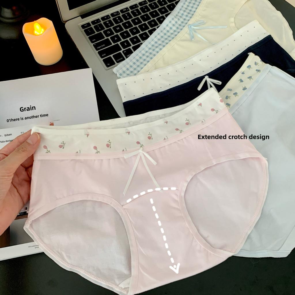 Plus Size Women's Spring and Autumn Pure Cotton 10A Antibacterial Extended Crotch Underwear