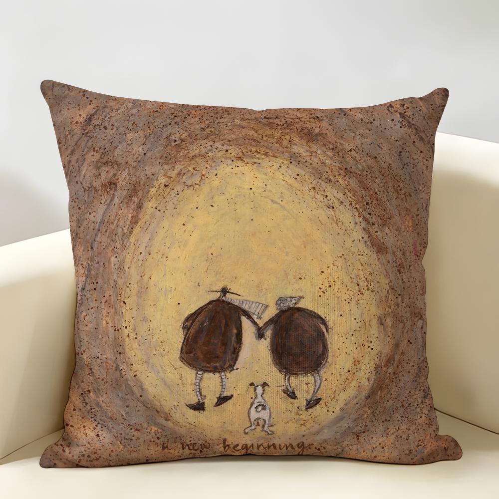 SSam Toft Art Retro Cushion Cover Natural Linen Organic Fabric DoubleSided Printing Room Sofa Decor Pillow Case