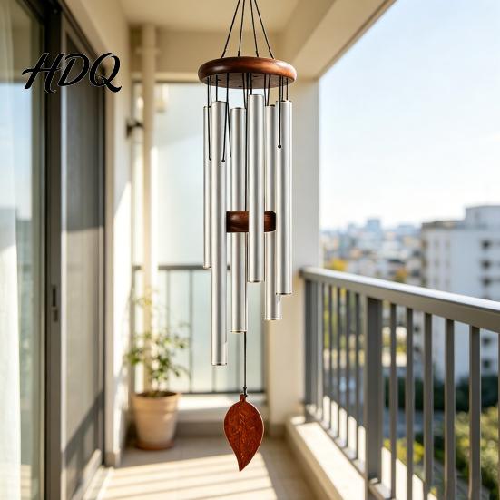Clear Sound Wind Chime Metal with 6 Aluminum Tubes Garden Hanging Chimes