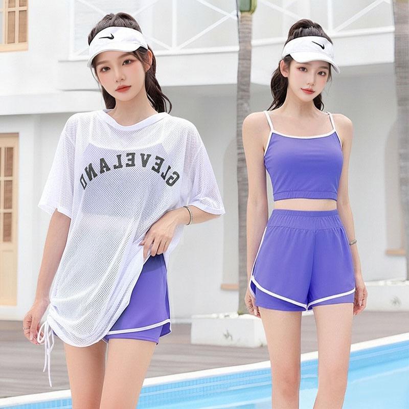 

Plus Size Three-Piece Sport Swimsuit Set with Cover-up M (85-100 lbs)