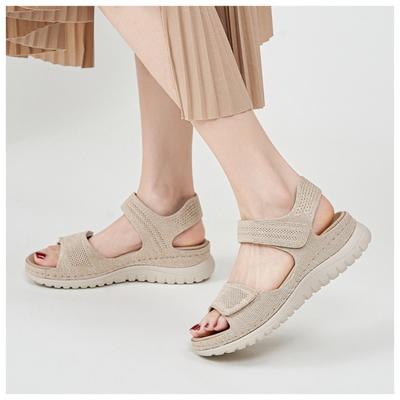 2026 Summer Shoes Women Flat Sandals Brand Woman Summer Holiday Mesh Shoes Bohemia Style Modern Sandals Black Plus Size 42
