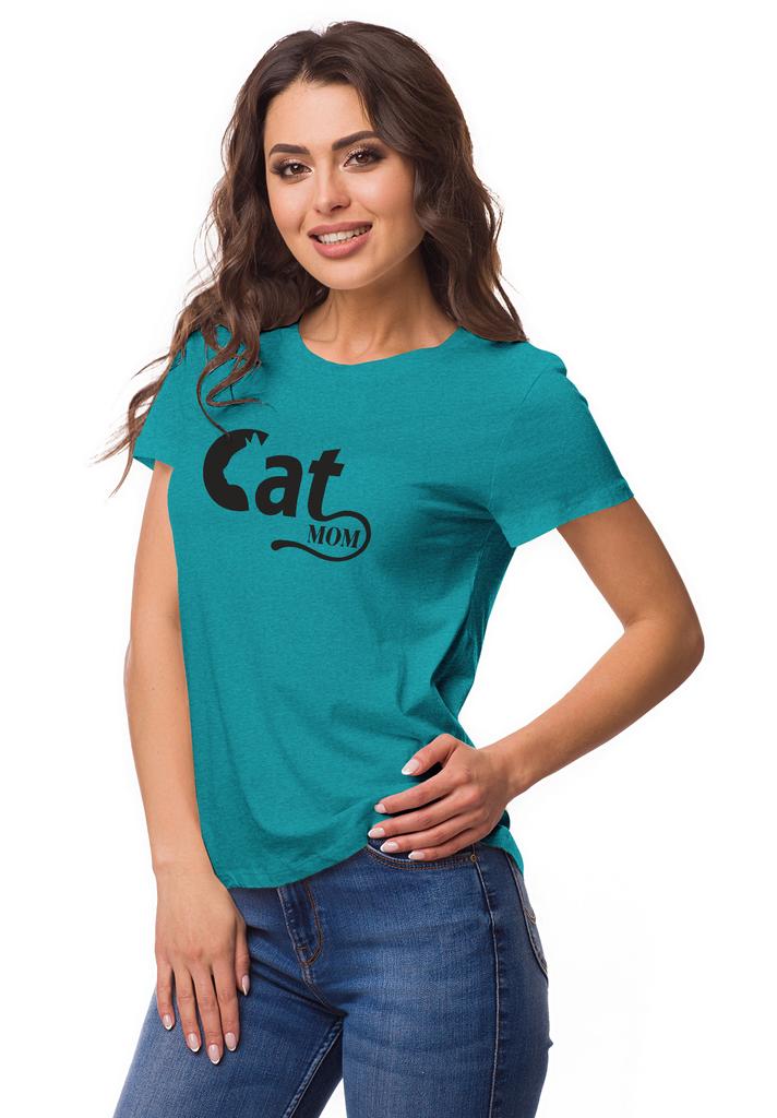 Inkmeso Crew Neck Cat Mom Graphic Tshirt Short Sleeve Women Cotton Tee