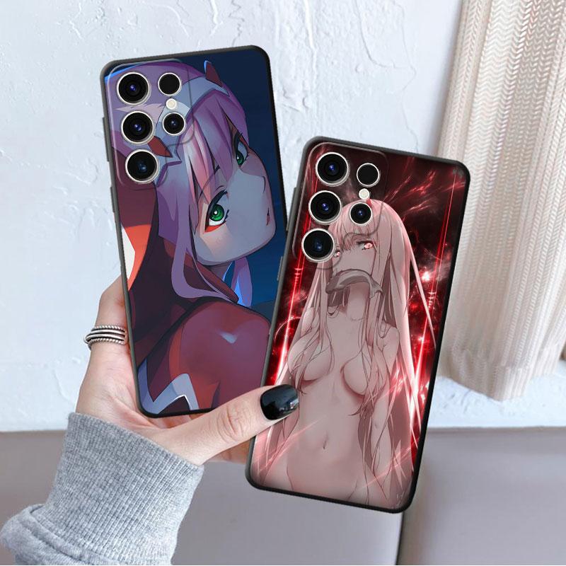 Armor Luxury Tpu Soft Phone Case For Samsung Galaxy S20 Fe S21 S10 S9 S22 Plus S23 Ultra 5g S8 S7 S10e Cartoon Zero Two Cover