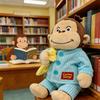 34CM New Cartoon Anime Curious George Plush Toy Monkey Stuffed Animal Doll Soft Game Peripheral Kid Fan Birthday Accompany Gifts