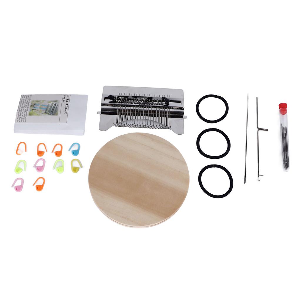 21 Hooks Darning Loom with Needles Household Loom Kit Small Weaving Machine for DIY Handicrafts