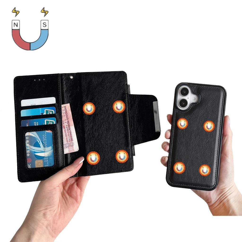 For iPhone 17 Case Detachable 2 in 1 Magnetic Closure PU Leather Wallet Phone Case