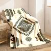 2026 New Soft And Comfortable Bohemian Geometric Flannel Blanket, Perfect for Beds, Sofas, Offices, And Camping